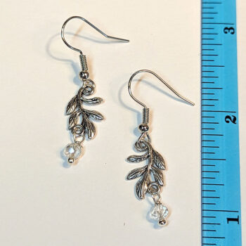 Antique Silver Branch Connector Bead Drop Earrings - Image 3