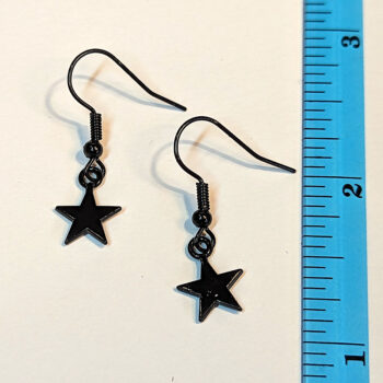 Small Star Black Earrings - Image 3