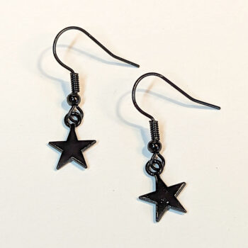 Small Star Black Earrings - Image 2