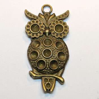 Decorative Owl on a Branch Pendant Antique Bronze