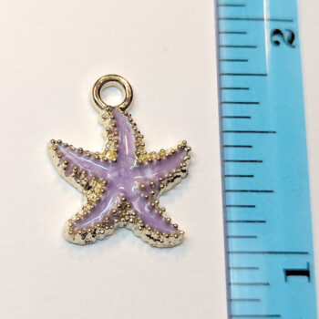 Purple Starfish Enamel Charm Gold - Image 2