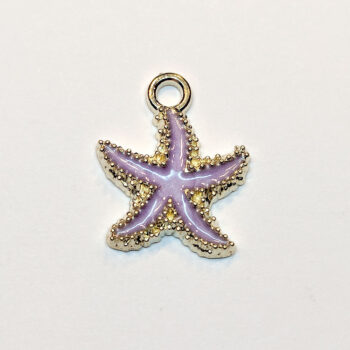 Purple Starfish Enamel Charm Gold