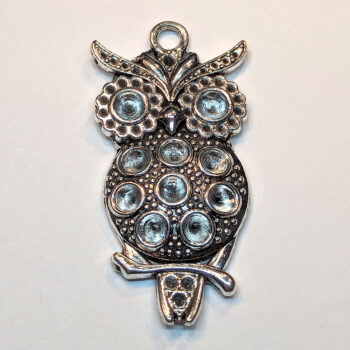 Decorative Owl on a Branch Pendant Antique Silver