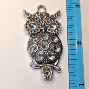 Decorative Owl on a Branch Pendant Antique Silver - Image 2