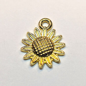 Dainty Sunflower Flower Charm Gold