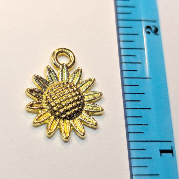 Dainty Sunflower Flower Charm Gold - Image 2