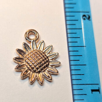 Dainty Sunflower Flower Charm Rose Gold - Image 2