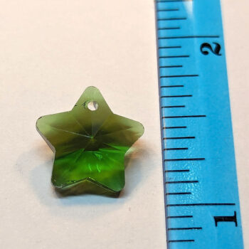 Green Faceted Glass Rhinestone Star Charm - Image 2