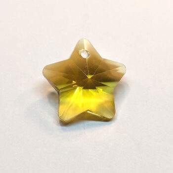 Yellow Faceted Glass Rhinestone Star Charm