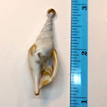 Cream Brown Marble Long Tulip Shell Pendant - Image 2