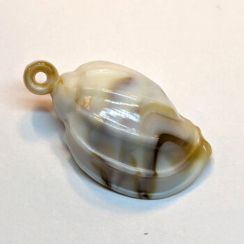 Cream Brown Marble Volute Shell Pendant