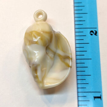 Cream Brown Marble Volute Shell Pendant - Image 3