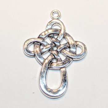 Large Celtic Knot Cross Charm Antique Silver