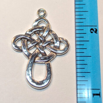 Large Celtic Knot Cross Charm Antique Silver - Image 2