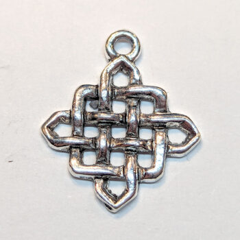 Celtic Knot Diamond Charm Antique Silver