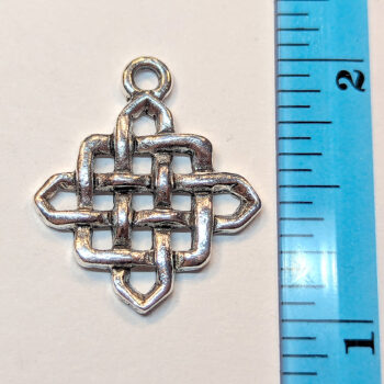 Celtic Knot Diamond Charm Antique Silver - Image 2