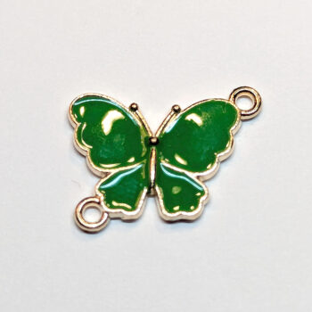 Green Connector Butterfly Enamel Charm Gold