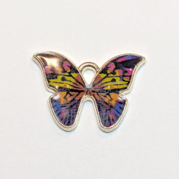 Colorful Butterfly Enamel Charm Gold