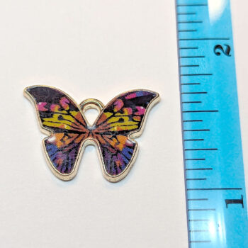 Colorful Butterfly Enamel Charm Gold - Image 2