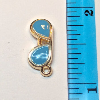 Blue Sunglasses Glasses Enamel Charm - Image 2