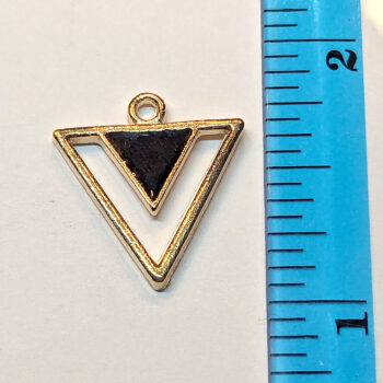 Black Double Triangle Enamel Charm Gold