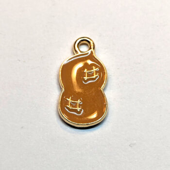 Brown Peanut Enamel Charm Gold