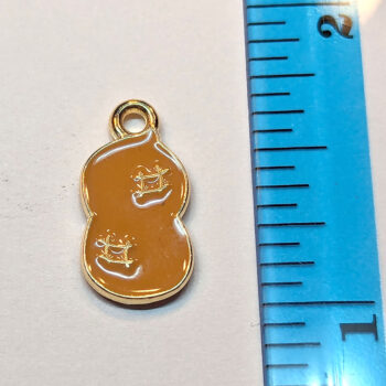 Brown Peanut Enamel Charm Gold - Image 2