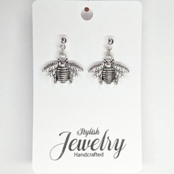 Antique Silver Bee Earrings - Image 6