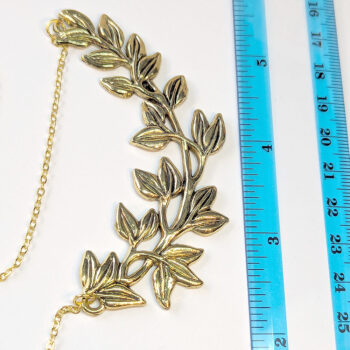 Antique Gold Large Branch with Leaves Necklace - Image 2