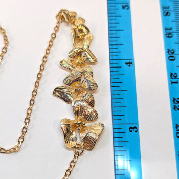 KC Gold Cascading Quintuple Orchid Flower Necklace - Image 2