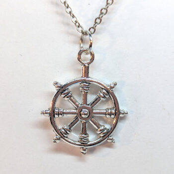 Nautical Ship Wheel Antique Silver Necklace - Image 4