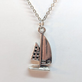 Antique Silver Sail Boat Necklace - Image 3