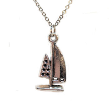 Antique Silver Sail Boat Necklace