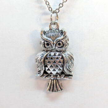 Antique Silver Owl on Branch Charm Necklace - Image 4