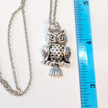 Antique Silver Owl on Branch Charm Necklace - Image 2