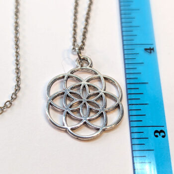 Large Celtic Knot Charm Round Antique Silver Necklace - Image 2