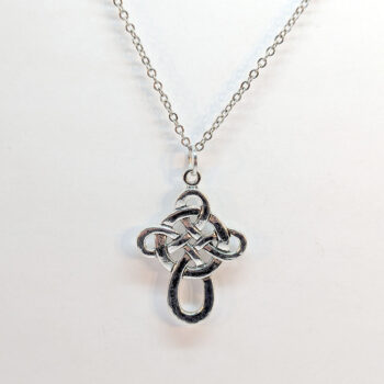 Large Celtic Knot Cross Antique Silver Necklace - Image 4