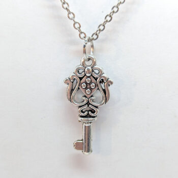 Antique Silver Decorative Key Necklace - Image 3