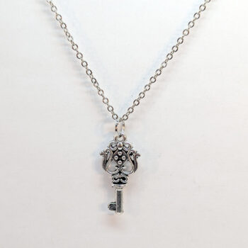 Antique Silver Decorative Key Necklace - Image 2