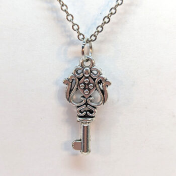 Antique Silver Decorative Key Necklace