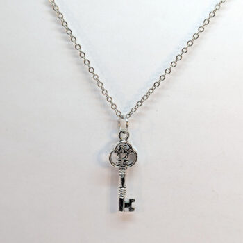 Antique Silver Rounded Top Key Necklace - Image 3