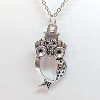Antique Silver Hollow Owl Necklace - Image 3