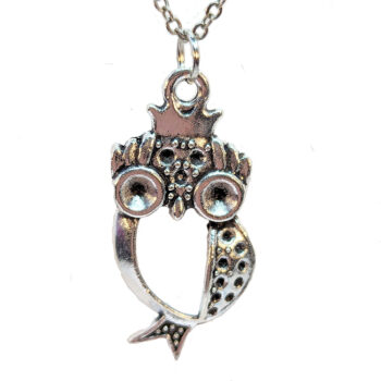 Antique Silver Hollow Owl Necklace