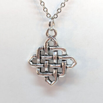 Celtic Knot Diamond Antique Silver Necklace - Image 4