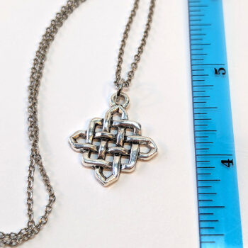 Celtic Knot Diamond Antique Silver Necklace - Image 2