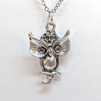 Antique Silver Owl With Big Eyes Necklace - Image 4