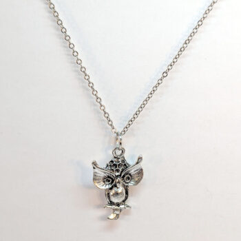 Antique Silver Owl With Big Eyes Necklace - Image 3