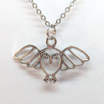 Hollow Flying Owl Antique Silver Necklace - Image 4