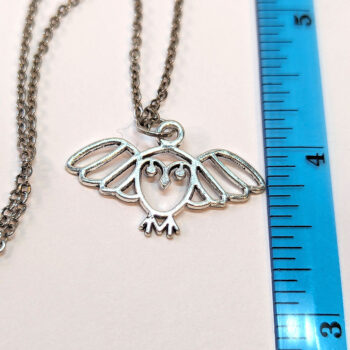 Hollow Flying Owl Antique Silver Necklace - Image 2