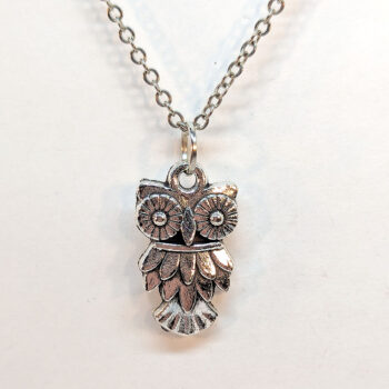 Owl Pendant Necklace Antique Silver - Image 4